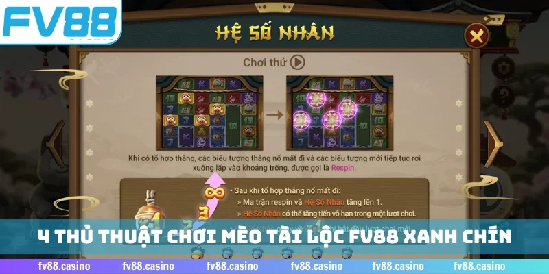 4 thủ thuật chơi mèo tài lộc FV88 xanh chín